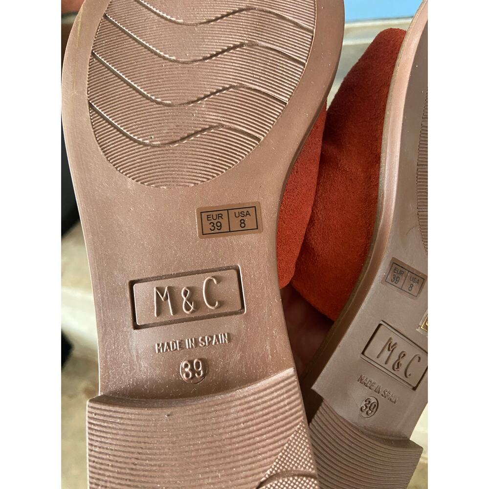 Musse & Cloud “Kennice” rust suede slide sandal with ruched styling - Picture 9 of 9